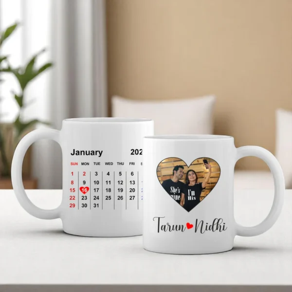 Personalized Couple Calendar Mug