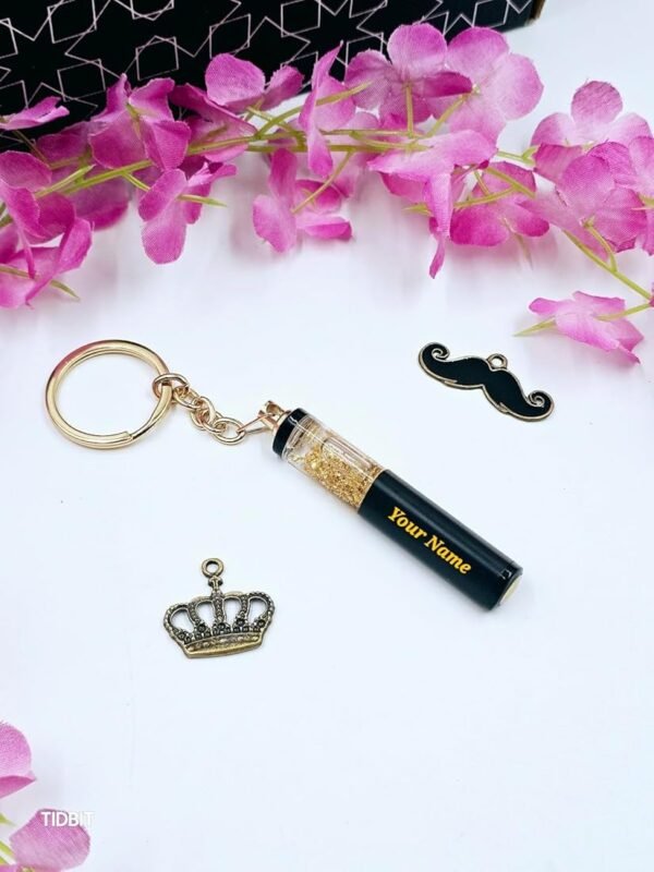 Personalized Gold Flake Keychain 