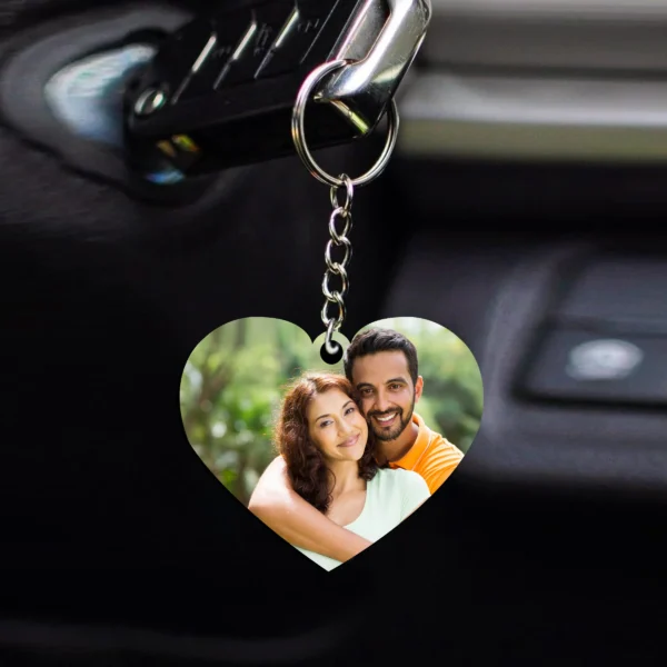 Personalized Heart Photo Keychain